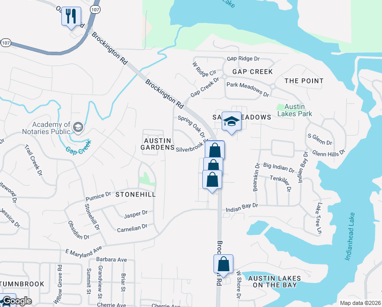 map of restaurants, bars, coffee shops, grocery stores, and more near 119 Silverbrook Drive in Sherwood
