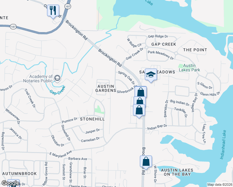 map of restaurants, bars, coffee shops, grocery stores, and more near 131 Silverbrook Drive in Sherwood