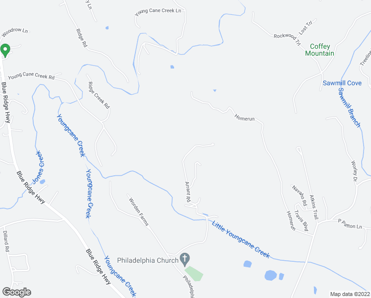 map of restaurants, bars, coffee shops, grocery stores, and more near 823 Arrant Road in Blairsville