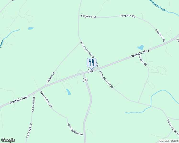 map of restaurants, bars, coffee shops, grocery stores, and more near Walhalla Highway in Pickens County