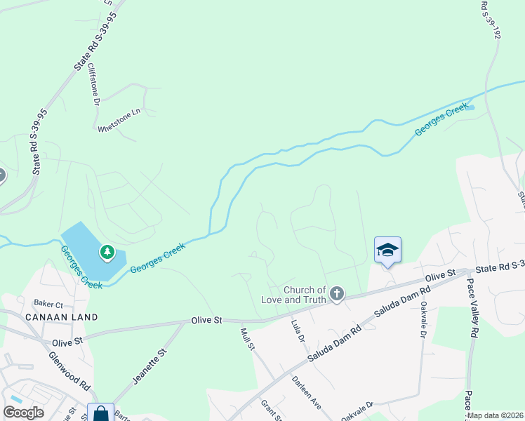 map of restaurants, bars, coffee shops, grocery stores, and more near 109 Hidden Acres Drive in Easley