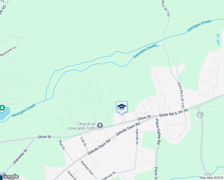 map of restaurants, bars, coffee shops, grocery stores, and more near 1127 Olive Street in Easley