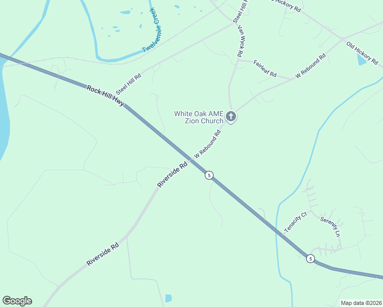 map of restaurants, bars, coffee shops, grocery stores, and more near 5118 Riverside Road in Lancaster