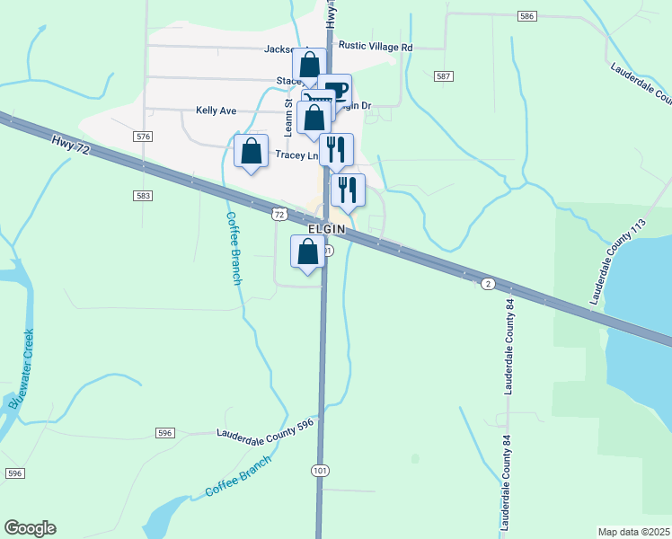 map of restaurants, bars, coffee shops, grocery stores, and more near 2510 Alabama 101 in Rogersville