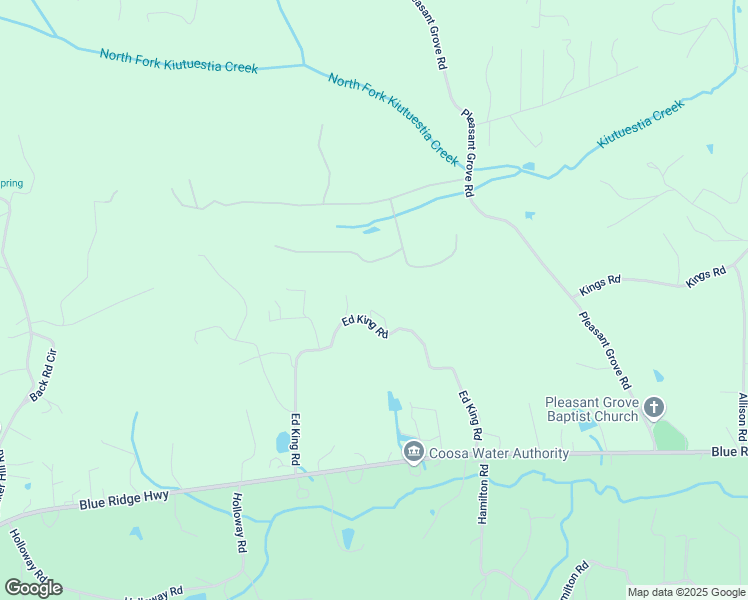 map of restaurants, bars, coffee shops, grocery stores, and more near 2073 Ed King Road in Blairsville