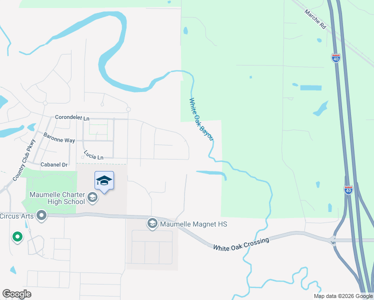 map of restaurants, bars, coffee shops, grocery stores, and more near 10020 Natural Trail in North Little Rock