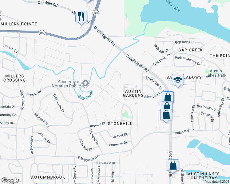 map of restaurants, bars, coffee shops, grocery stores, and more near 8233 Quartz CV in Sherwood