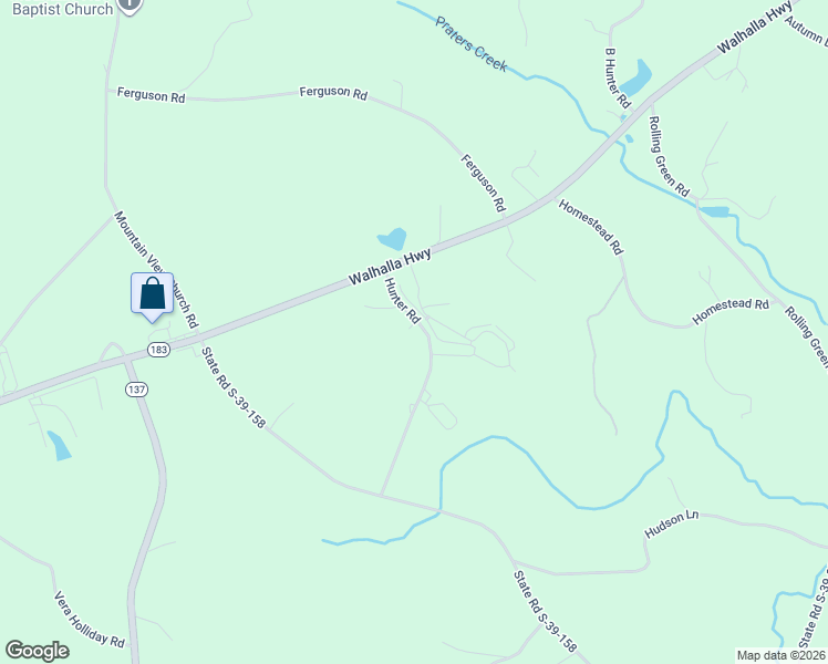 map of restaurants, bars, coffee shops, grocery stores, and more near 138 Hunter Road in Pickens