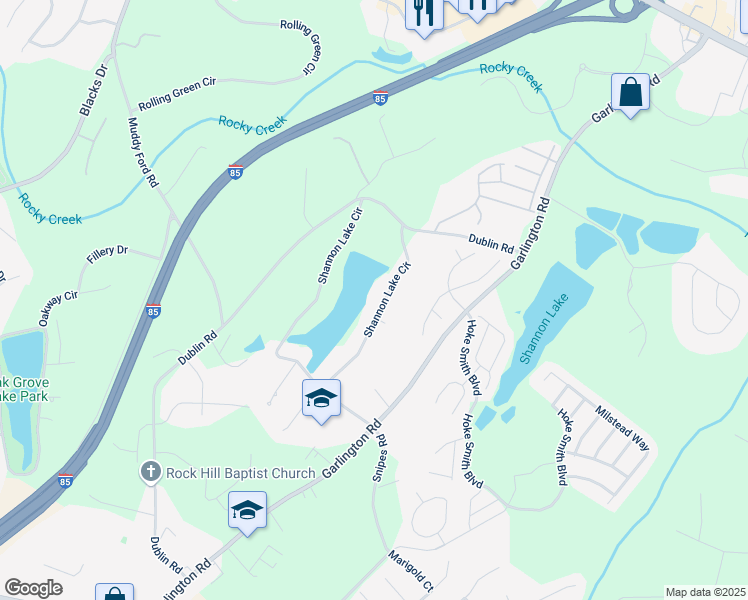 map of restaurants, bars, coffee shops, grocery stores, and more near 120 Shannon Lake Circle in Greenville