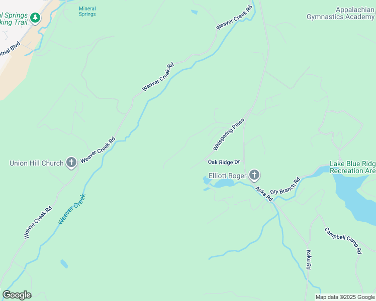 map of restaurants, bars, coffee shops, grocery stores, and more near 325 Mountain Ridge in Blue Ridge