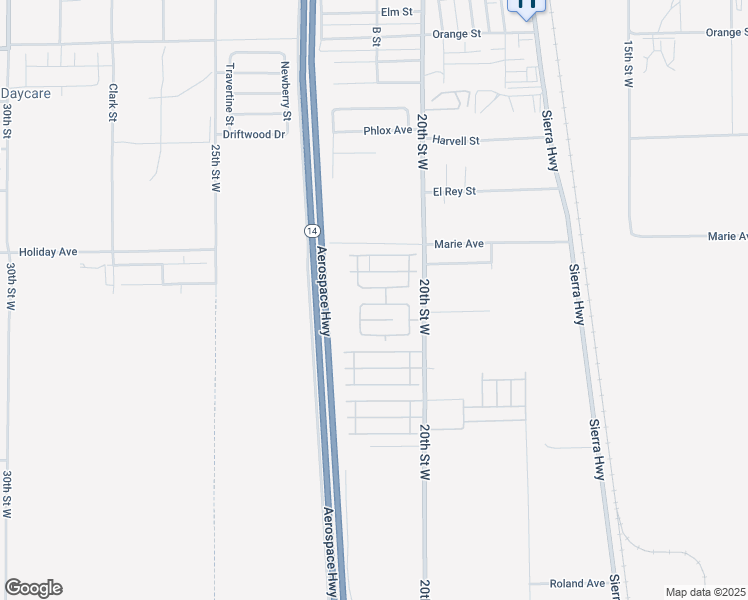 map of restaurants, bars, coffee shops, grocery stores, and more near 2108 Westerly Drive in Rosamond