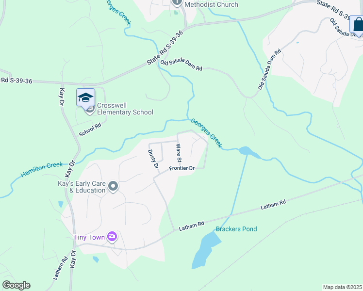 map of restaurants, bars, coffee shops, grocery stores, and more near 122 Ware Street in Easley