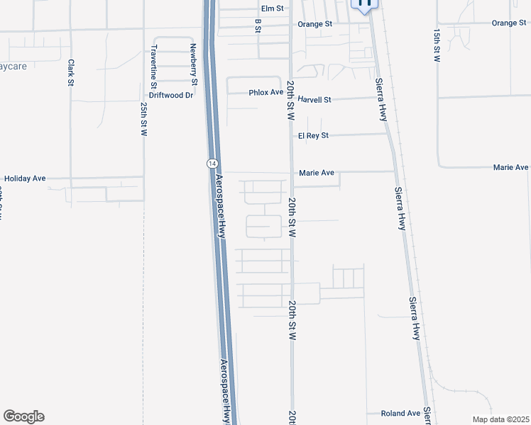 map of restaurants, bars, coffee shops, grocery stores, and more near 2108 Westerly Drive in Rosamond