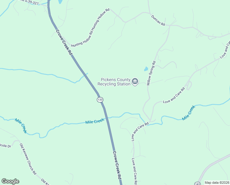 map of restaurants, bars, coffee shops, grocery stores, and more near 382 Crowe Creek Road in Six Mile