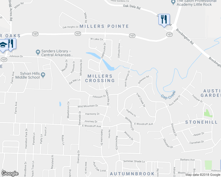 map of restaurants, bars, coffee shops, grocery stores, and more near 9309 Seasons Cove in Sherwood