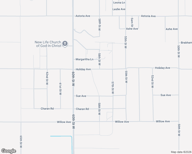 map of restaurants, bars, coffee shops, grocery stores, and more near 58th Street in Rosamond