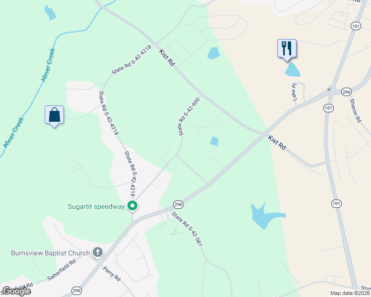 map of restaurants, bars, coffee shops, grocery stores, and more near 407 State Road S-42-600 in Greer