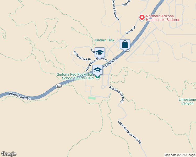 map of restaurants, bars, coffee shops, grocery stores, and more near 995 Upper Red Rock Loop Road in Sedona