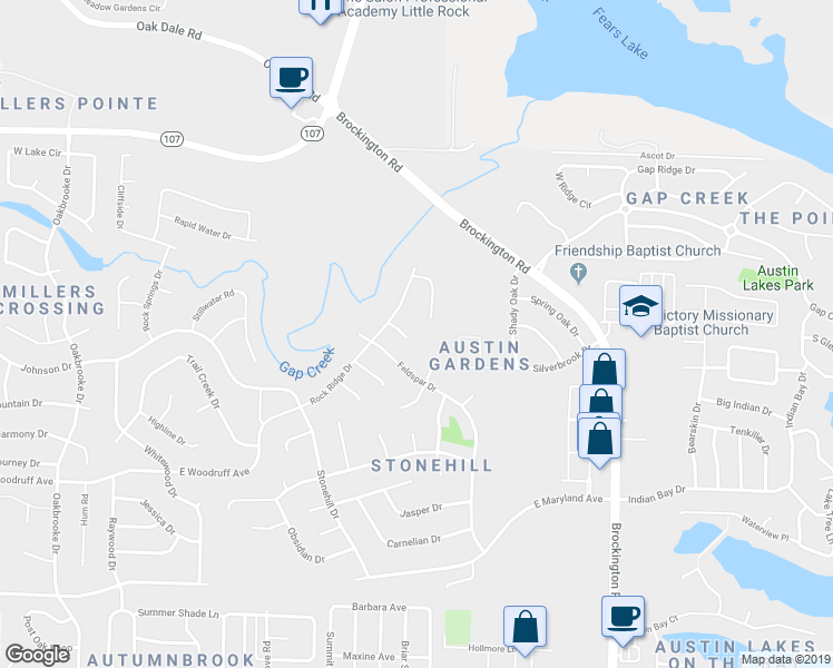 map of restaurants, bars, coffee shops, grocery stores, and more near 8224 Quartz Cove in Sherwood