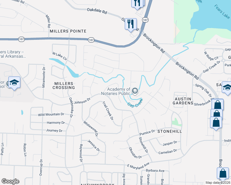 map of restaurants, bars, coffee shops, grocery stores, and more near 8809 Stillwater Road in Sherwood
