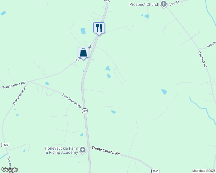 map of restaurants, bars, coffee shops, grocery stores, and more near 6405 South Rocky River Road in Monroe