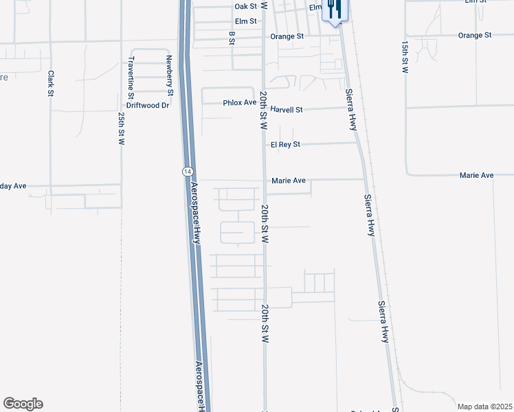 map of restaurants, bars, coffee shops, grocery stores, and more near 1858 20th Street West in Rosamond