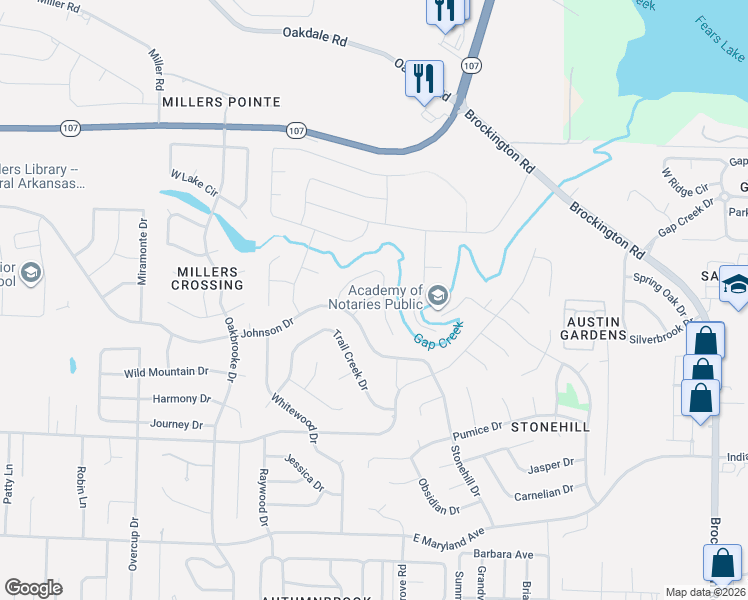 map of restaurants, bars, coffee shops, grocery stores, and more near 8809 Stillwater Road in Sherwood