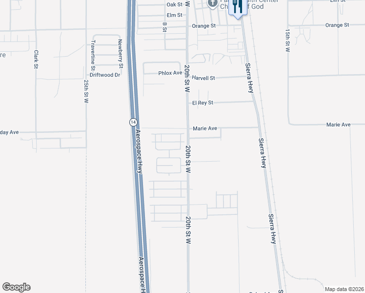 map of restaurants, bars, coffee shops, grocery stores, and more near 2000 Windflow Drive in Rosamond