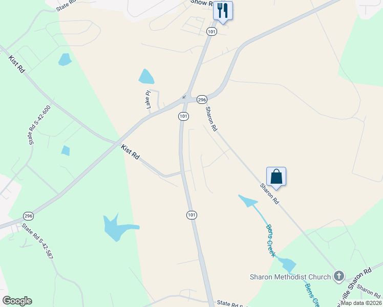 map of restaurants, bars, coffee shops, grocery stores, and more near 2951 South Carolina 101 in Greer