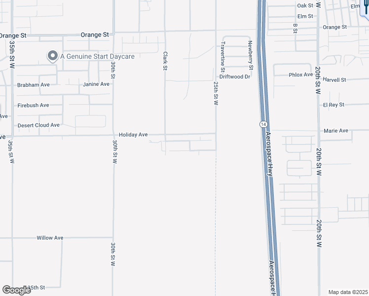 map of restaurants, bars, coffee shops, grocery stores, and more near 2643 Summerchase Avenue in Rosamond