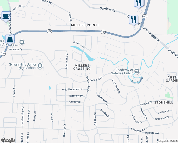 map of restaurants, bars, coffee shops, grocery stores, and more near 9309 Seasons Cove in Sherwood