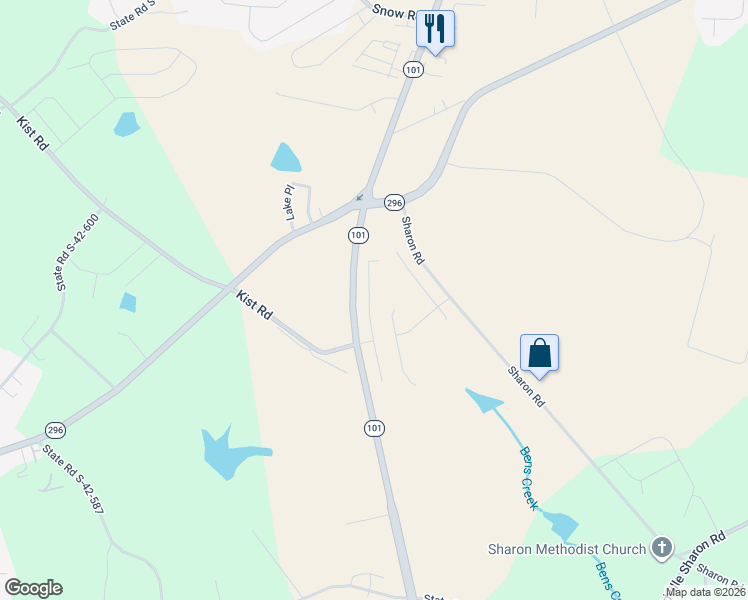 map of restaurants, bars, coffee shops, grocery stores, and more near 2951 South Carolina 101 in Greer