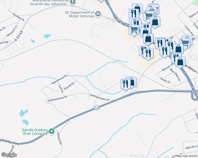 map of restaurants, bars, coffee shops, grocery stores, and more near 208 Old Bramlett Road in Greenville