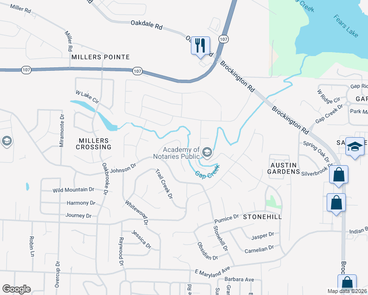 map of restaurants, bars, coffee shops, grocery stores, and more near 8932 Stillwater Road in Sherwood