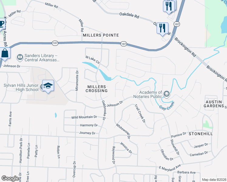 map of restaurants, bars, coffee shops, grocery stores, and more near 8716 Headwater Drive in Sherwood