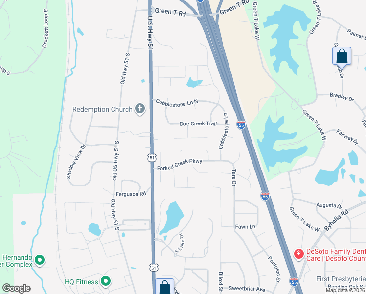 map of restaurants, bars, coffee shops, grocery stores, and more near 154 Tanner Cove in Hernando