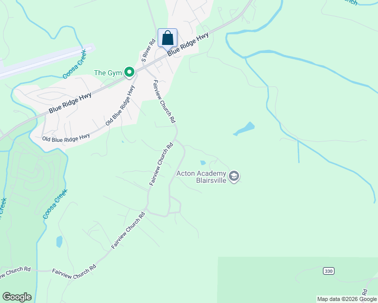 map of restaurants, bars, coffee shops, grocery stores, and more near 1244 Boemanns Street in Blairsville