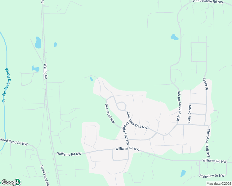 map of restaurants, bars, coffee shops, grocery stores, and more near 706 Cherokee Trail Northwest in Dalton