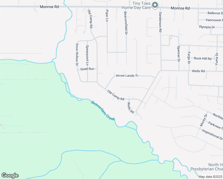 map of restaurants, bars, coffee shops, grocery stores, and more near 119 Old Camp Road in Meridianville