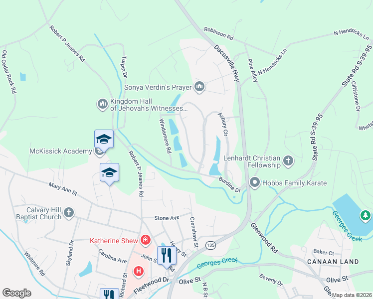 map of restaurants, bars, coffee shops, grocery stores, and more near 106 Buckingham Road in Easley