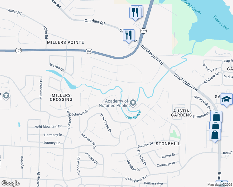 map of restaurants, bars, coffee shops, grocery stores, and more near 8932 Stillwater Road in Sherwood