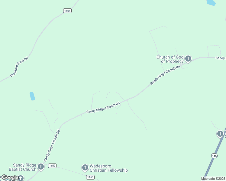 map of restaurants, bars, coffee shops, grocery stores, and more near 1162 Sandy Ridge Church Road in Morven