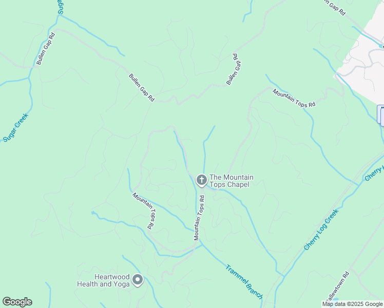 map of restaurants, bars, coffee shops, grocery stores, and more near 2981 Mountain Tops Road in Blue Ridge