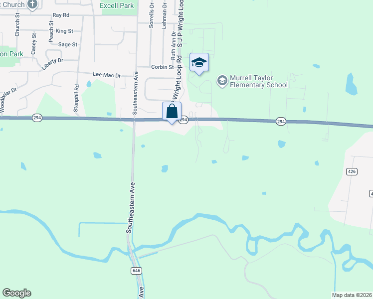 map of restaurants, bars, coffee shops, grocery stores, and more near 2107 Military Road in Jacksonville