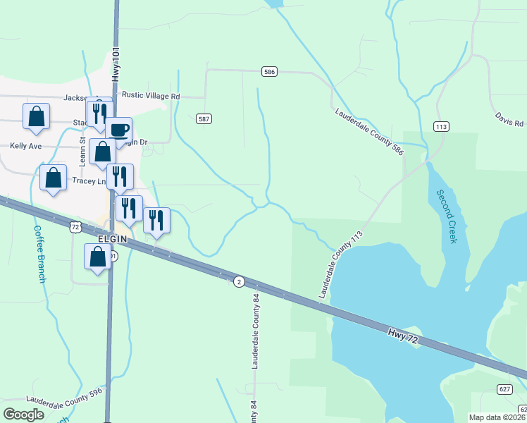map of restaurants, bars, coffee shops, grocery stores, and more near in Lauderdale County
