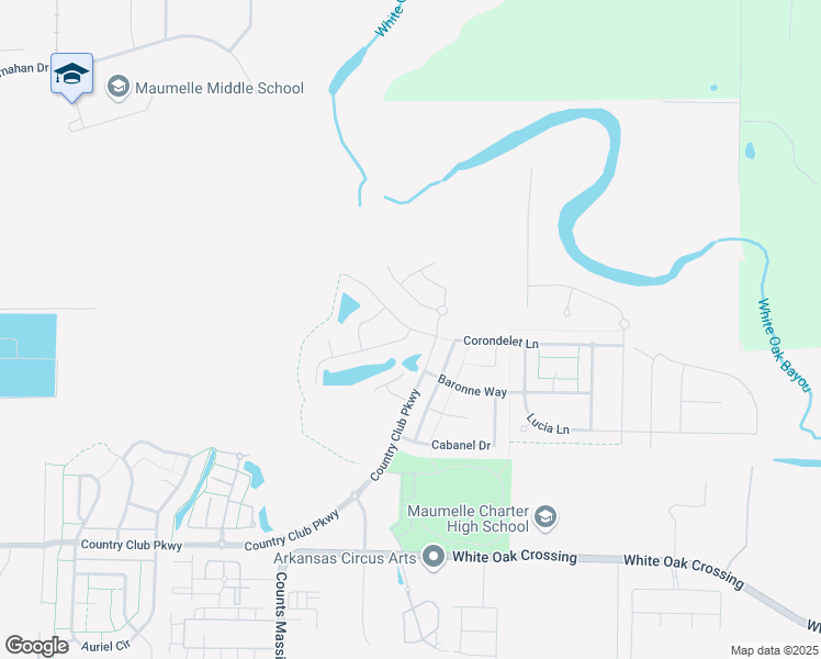 map of restaurants, bars, coffee shops, grocery stores, and more near 136 Vienne Place in Maumelle