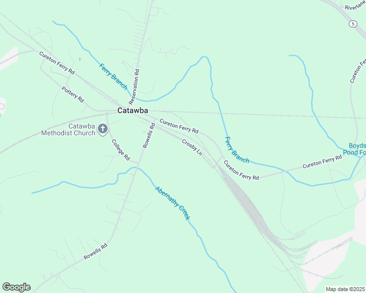 map of restaurants, bars, coffee shops, grocery stores, and more near 133 Crosby Lane in Catawba