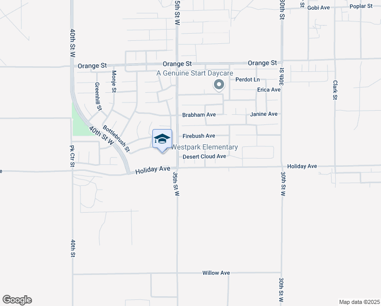 map of restaurants, bars, coffee shops, grocery stores, and more near 3427 Desert Cloud Avenue in Rosamond