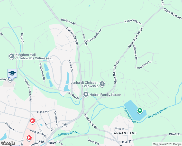 map of restaurants, bars, coffee shops, grocery stores, and more near 101-201 North Ballard Drive in Easley