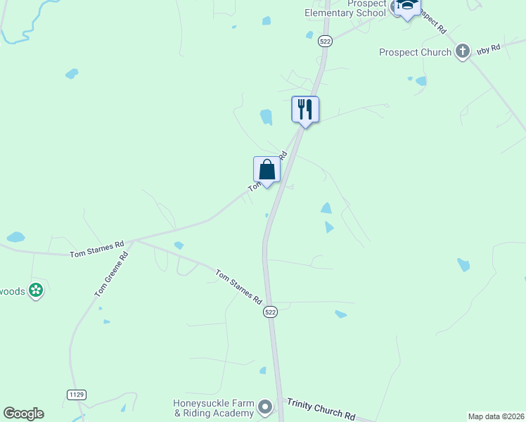 map of restaurants, bars, coffee shops, grocery stores, and more near 6328 South Rocky River Road in Monroe